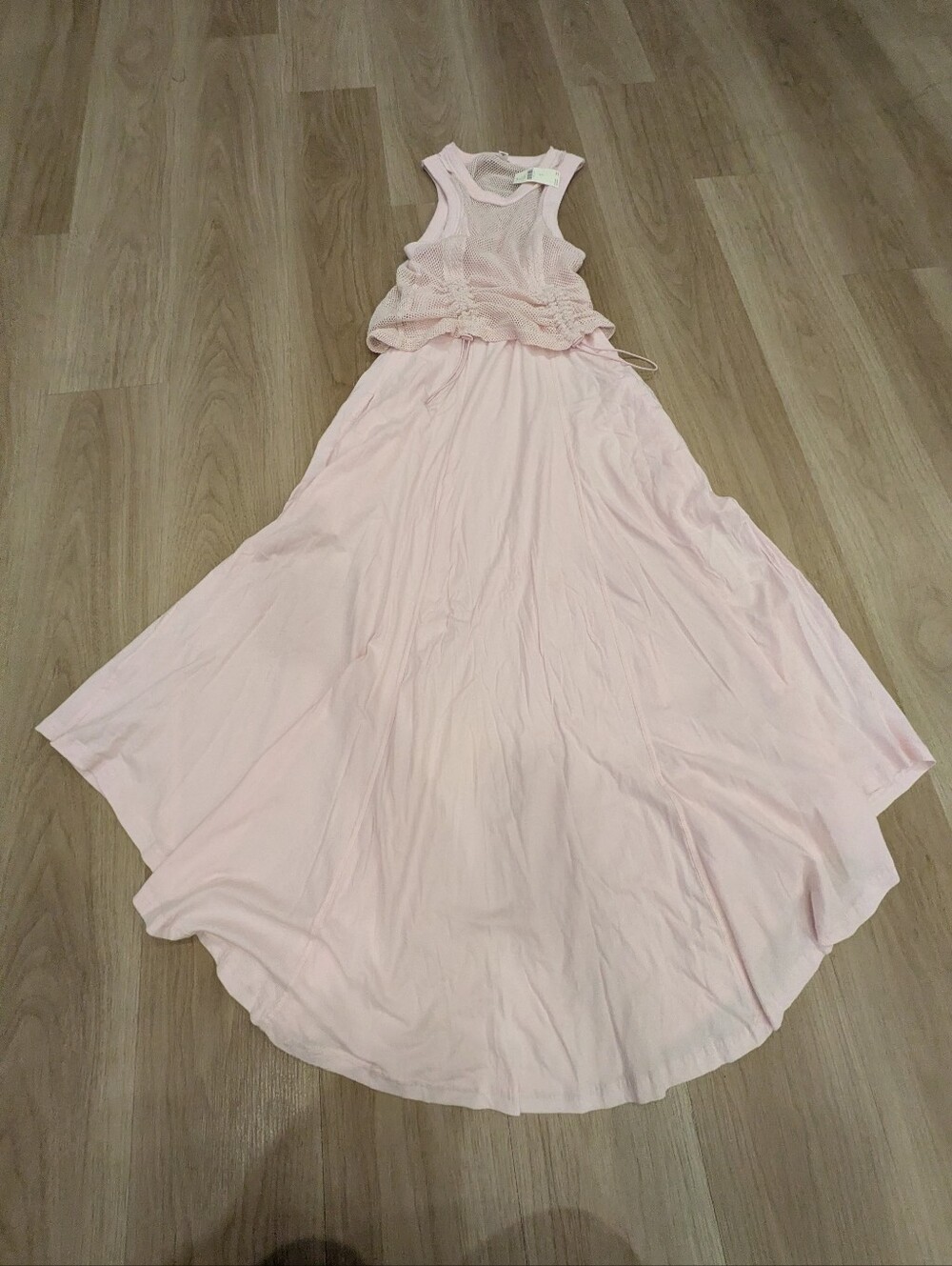 Anthropologie Pink Net Maxi Dress Nwt Size S